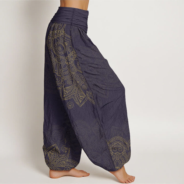 Buddha Stones Pantalones harem de algodón con estampado de mandala vintage y cintura elástica para mujer. - image 9