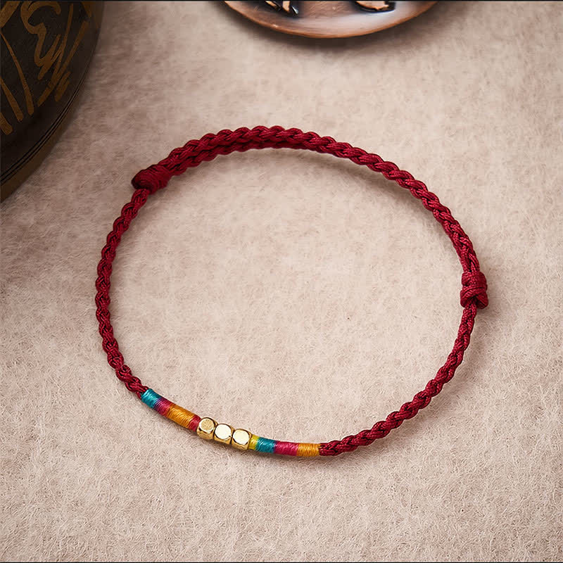 Buddha Stones Pulsera protectora de plata de ley 925 con cuentas y cordón rojo - image 3