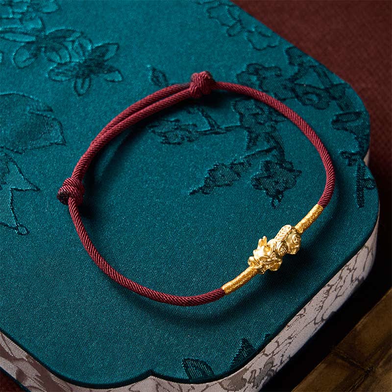 Buddha Stones Pulsera de la suerte PiXiu de hilo rojo hecha a mano - image 9