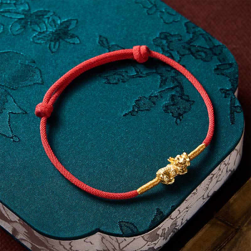 Buddha Stones Pulsera de la suerte PiXiu de hilo rojo hecha a mano - image 17