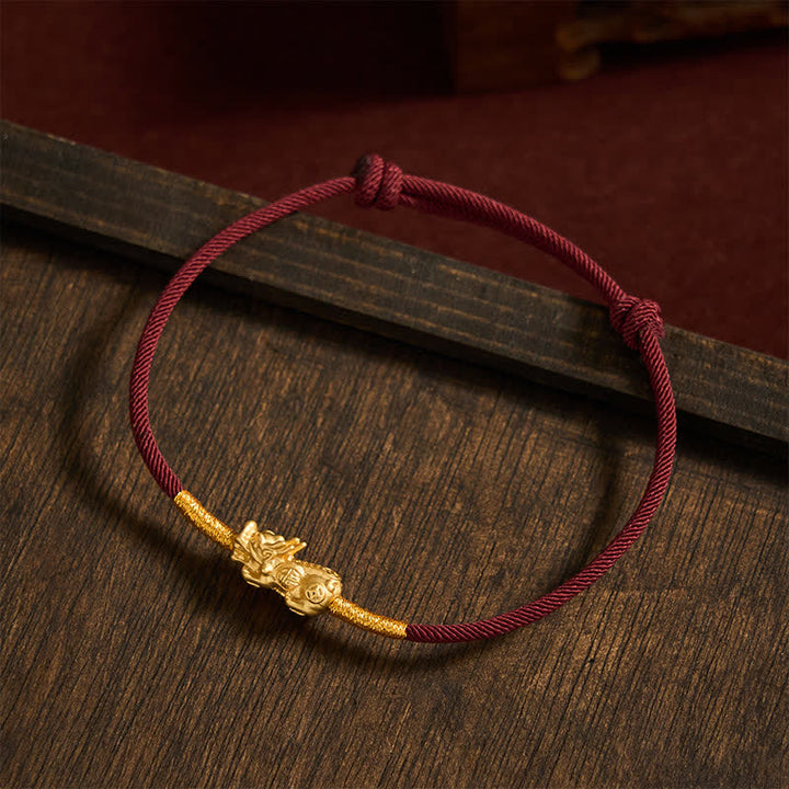 Buddha Stones Pulsera de la suerte PiXiu de hilo rojo hecha a mano - image 3