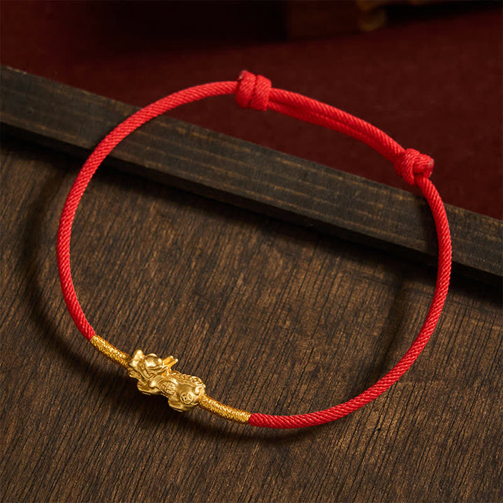 Buddha Stones Pulsera de la suerte PiXiu de hilo rojo hecha a mano - image 14