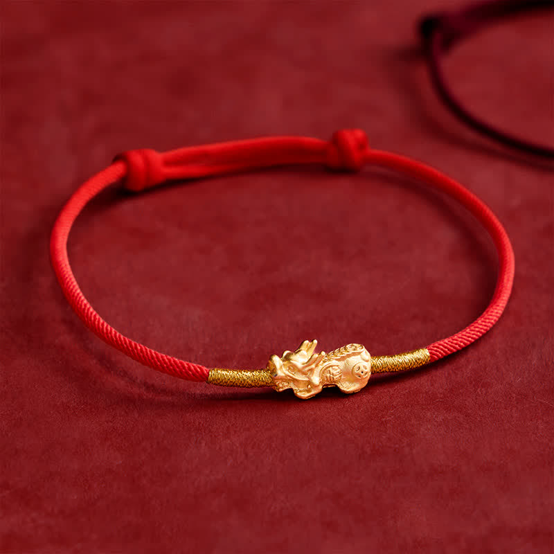 Buddha Stones Pulsera de la suerte PiXiu de hilo rojo hecha a mano - image 12
