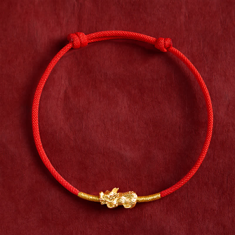 Buddha Stones Pulsera de la suerte PiXiu de hilo rojo hecha a mano - Rojo (Circunferencia de la muñeca: 5,9–7,5 pulgadas / 15–19 cm) - image 11