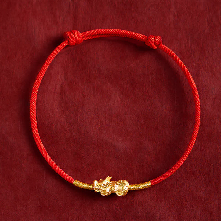 Buddha Stones Pulsera de la suerte PiXiu de hilo rojo hecha a mano - Rojo (Circunferencia de la muñeca: 5,9–7,5 pulgadas / 15–19 cm) - image 11