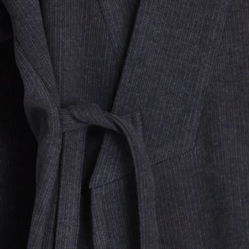 Buddha Stones Kimono de pana liso clásico minimalista para hombre, ideal para otoño/invierno. - image 10