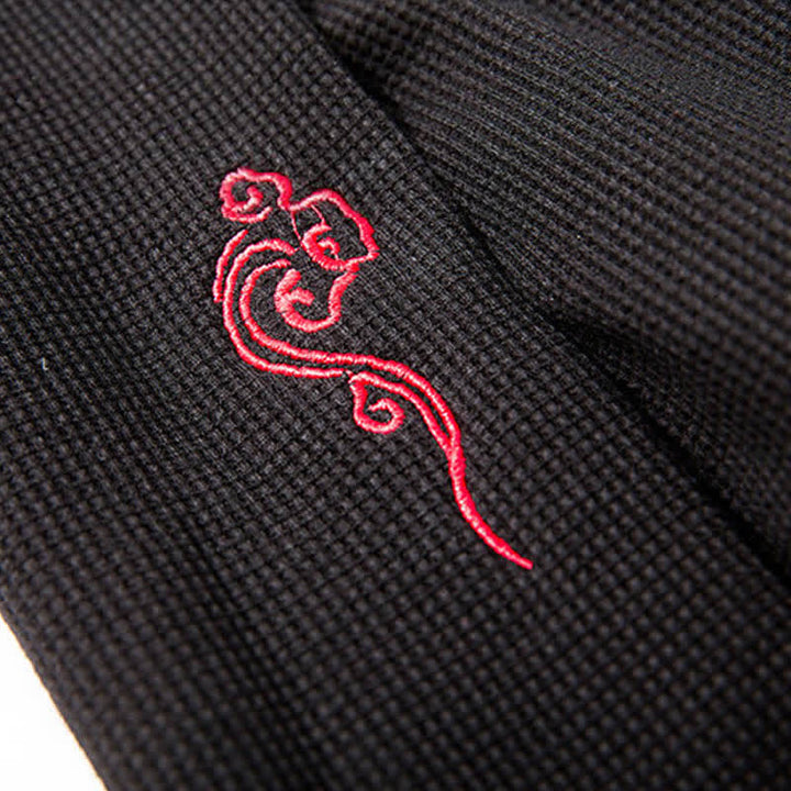 Buddha Stones Kimono de hombre liso con bordados estilo Tang, ideal para otoño/invierno. - image 8