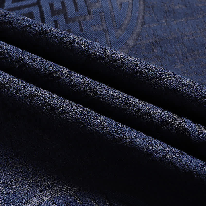 Buddha Stones Chaquetas de hombre de estilo vintage Tang con botones de rana y estampado geométrico, ideales para otoño e invierno. - image 9