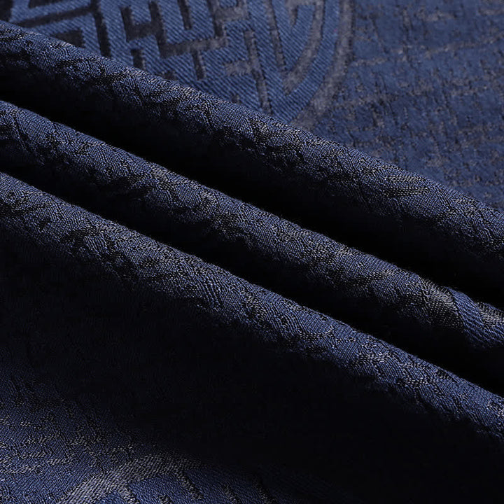 Buddha Stones Chaquetas de hombre de estilo vintage Tang con botones de rana y estampado geométrico, ideales para otoño e invierno. - image 9
