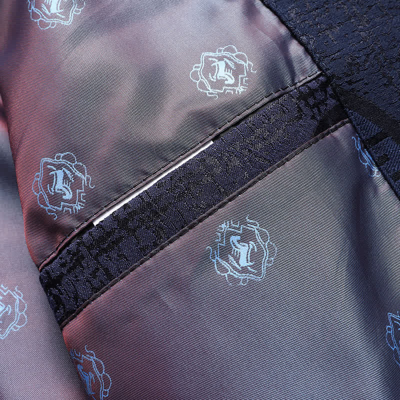 Buddha Stones Chaquetas de hombre de estilo vintage Tang con botones de rana y estampado geométrico, ideales para otoño e invierno. - image 10