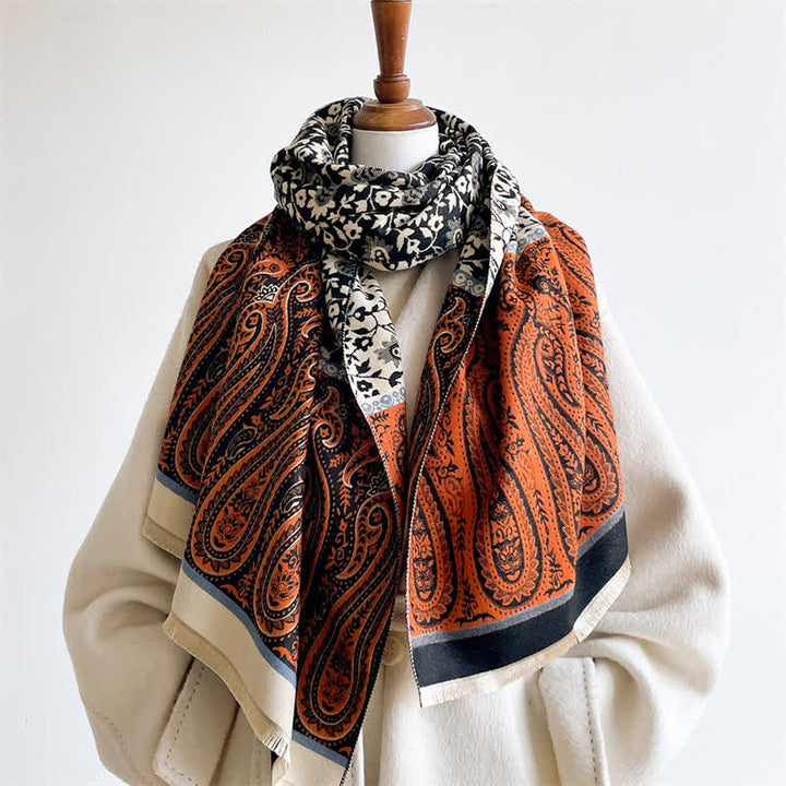 Buddha Stones Chal reversible con estampado floral paisley de enredaderas, ideal para primavera y otoño. - image 9