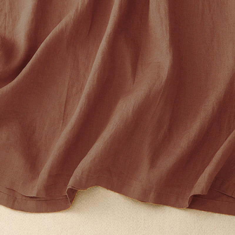 Vestido midi informal de mujer con Buddha Stones, manga corta, tirantes con lazo y bolsillos. - image 6