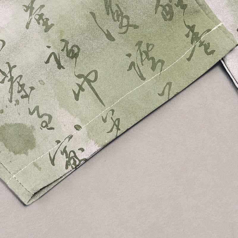 Buddha Stones Pantalones de mujer de algodón puro con estampado artístico de mariposas, cintura elástica y bolsillos. - image 1