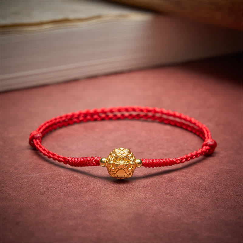 Buddha Stones Pulsera de hilo rojo de la suerte Pi Xiu de cobre - image 3