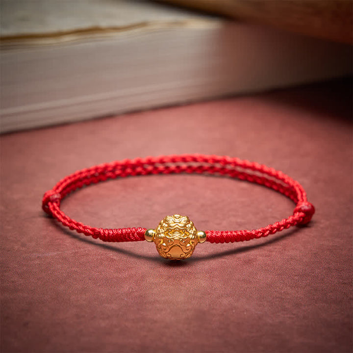 Buddha Stones Pulsera de hilo rojo de la suerte Pi Xiu de cobre - image 3