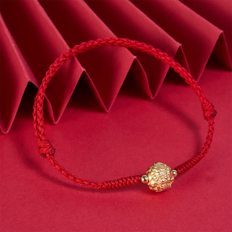 Buddha Stones Pulsera de hilo rojo de la suerte Pi Xiu de cobre - image 2