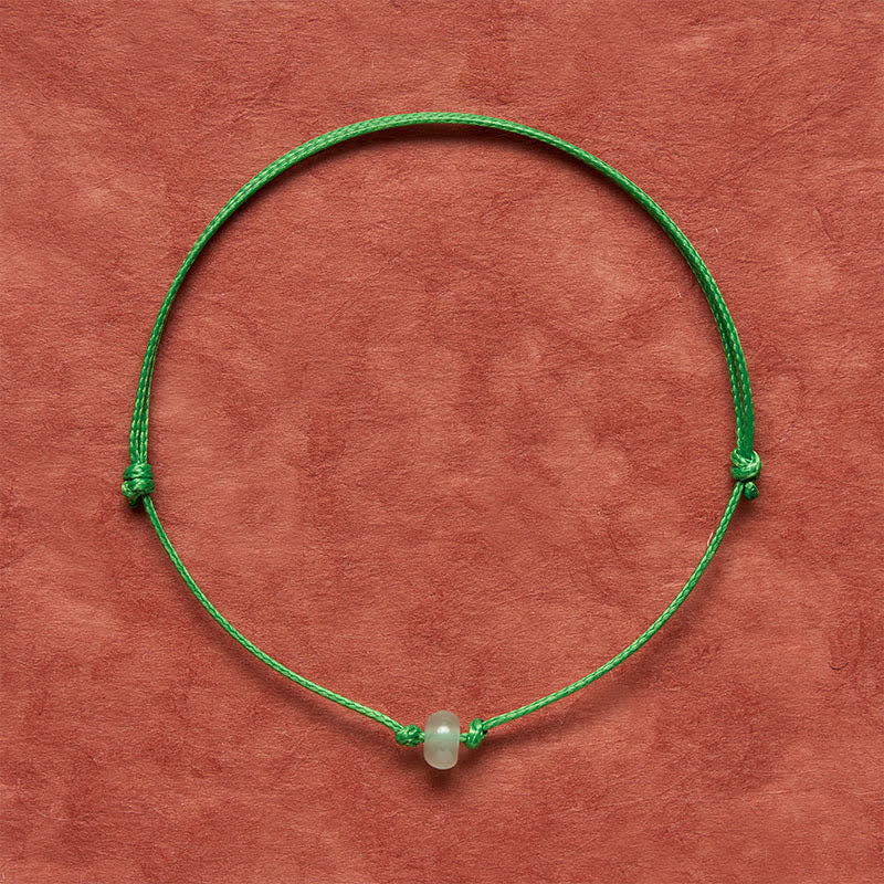 Buddha Stones Pulsera minimalista de protección de aventurina verde con hilo rojo trenzado - image 4