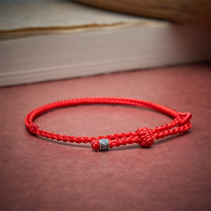 Buddha Stones Pulsera de protección Yin Yang de plata de ley 925 con hilo rojo - image 13