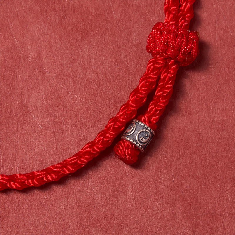 Buddha Stones Pulsera de protección Yin Yang de plata de ley 925 con hilo rojo - image 14
