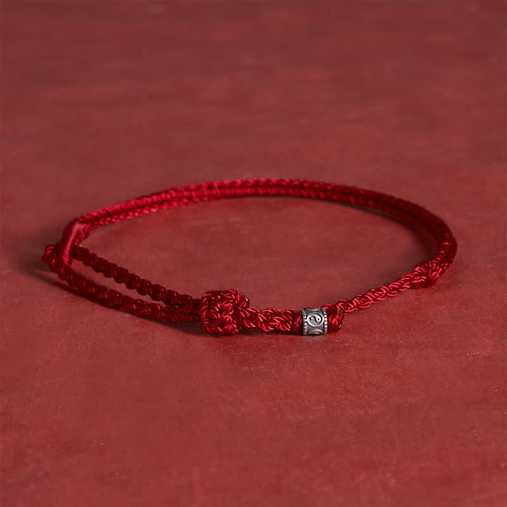 Buddha Stones Pulsera de protección Yin Yang de plata de ley 925 con hilo rojo - image 2