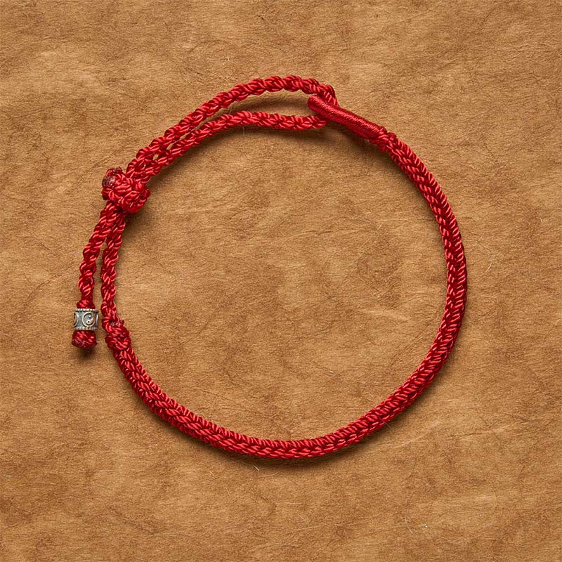 Buddha Stones Pulsera de protección Yin Yang de plata de ley 925 con hilo rojo - image 1