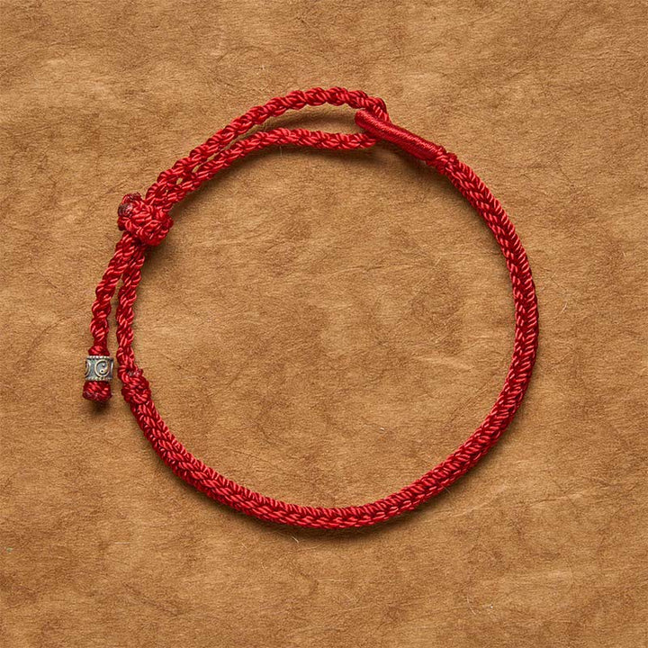 Buddha Stones Pulsera de protección Yin Yang de plata de ley 925 con hilo rojo - image 1