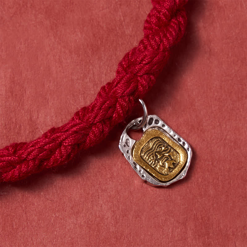 Buddha Stones Pulsera de conexión armónica con detalles de cobre y cordón rojo - image 5