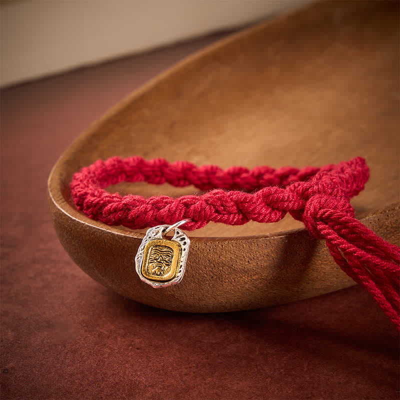 Buddha Stones Pulsera de conexión armónica con detalles de cobre y cordón rojo - image 1