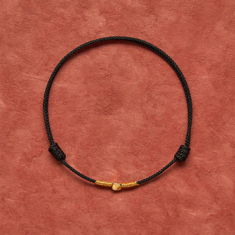 Buddha Stones Pulsera de cuerda trenzada protectora con cuentas doradas de plata de ley 925 - image 10