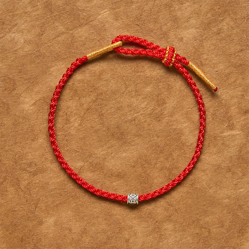 Buddha Stones Pulsera minimalista de plata de ley 925 con hilo negro y rojo y protección de monedas chinas. - image 10