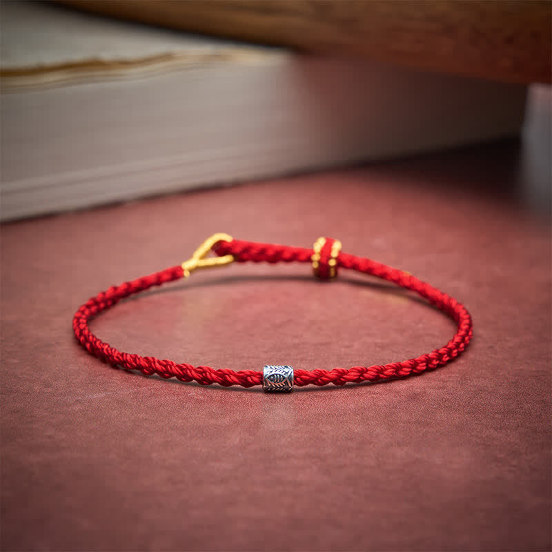 Buddha Stones Pulsera de protección con forma de pez koi de plata de ley 925 con hilo rojo - image 12