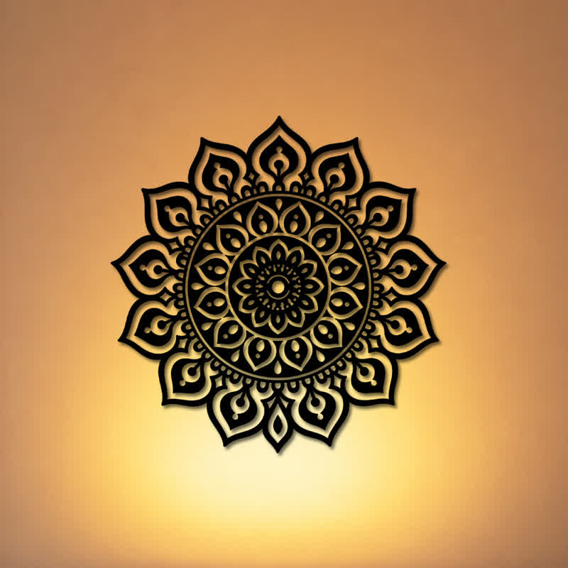 Buddha Stones Mandala redonda recortada para decoración de pared, símbolo significativo de hierro, arte de pared. - image 0