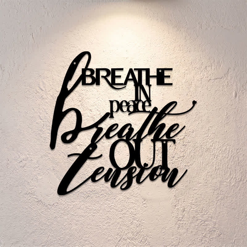 Buddha Stones Inspira paz, expira tensión. Arte de pared minimalista de hierro y metal con símbolos significativos de estilo zen. - image 0