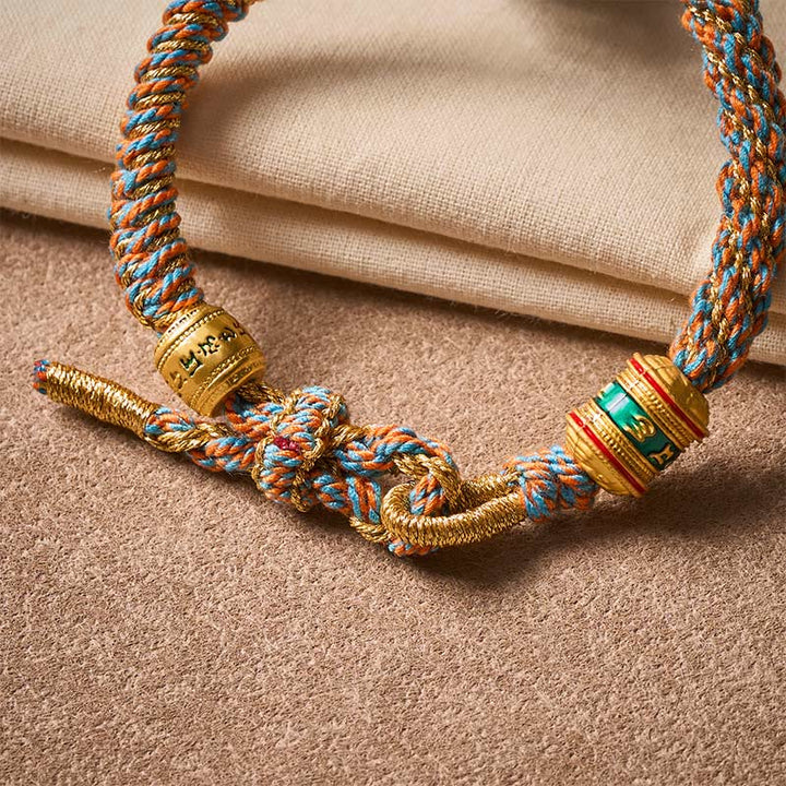 Buddha Stones Pulsera de sabiduría tejida a mano con caracteres tibetanos Om Mani Padme Hum Fu - image 11
