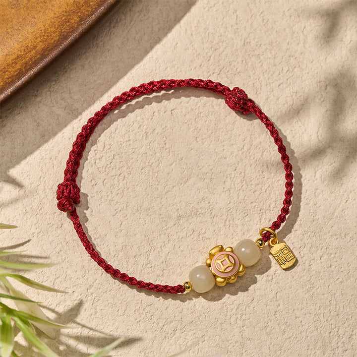 Buddha Stones Pulsera de fuerza tejida a mano con hilo rojo de tortuga - image 12