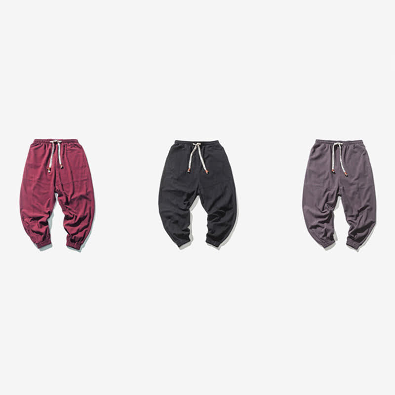 Pantalones bombachos de algodón con cordón ajustable y bolsillos para hombre de Buddha Stones. - image 22