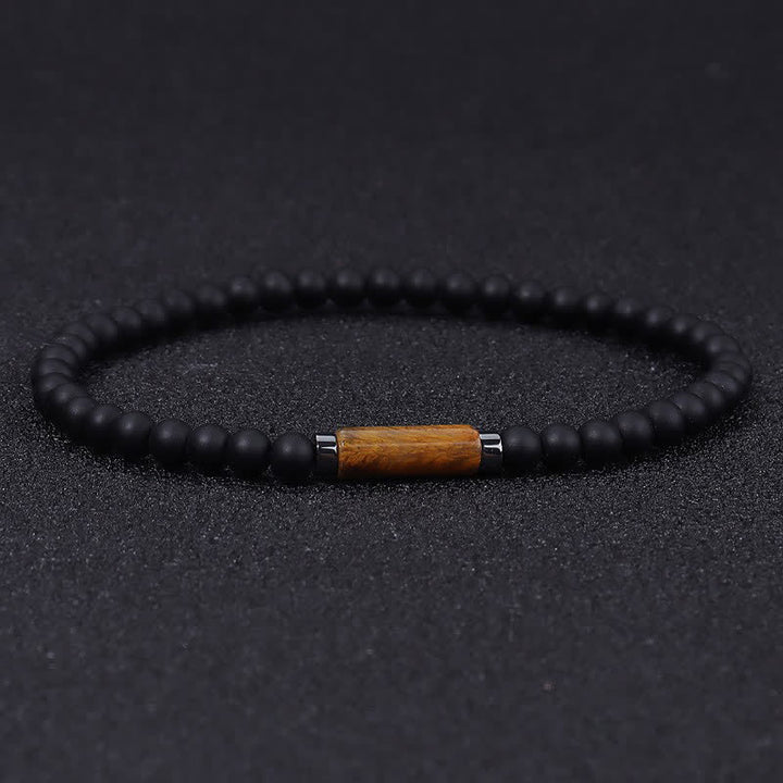 Buddha Stones Pulsera vintage de jaspe dálmata de roca volcánica de 4 mm para conexión a tierra - Ónix negro (Protección ♥ Fuerza) - image 9