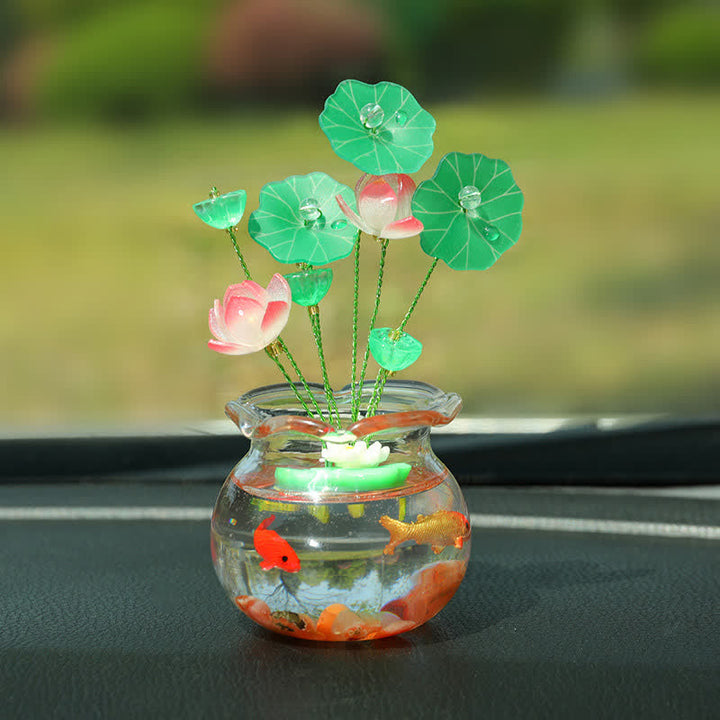 Buddha Stones Botella compacta de la fortuna Lotus Koi para el interior del coche, decoración consciente para el hogar - Peces Koi (Suerte ♥ Prosperidad) - image 0
