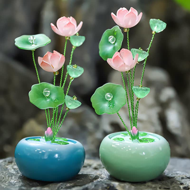 Buddha Stones Frasco de fragancia con forma de lágrima de resina Lotus Purity, de Mindful Living Decor. - image 10