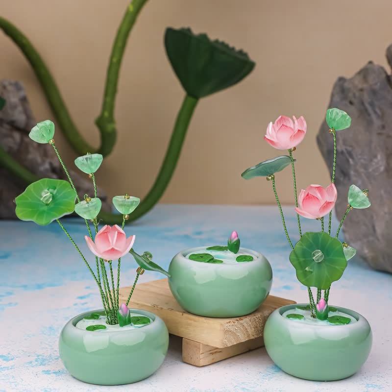 Buddha Stones Frasco de fragancia con forma de lágrima de resina Lotus Purity, de Mindful Living Decor. - image 6