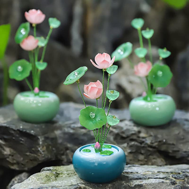 Buddha Stones Frasco de fragancia con forma de lágrima de resina Lotus Purity, de Mindful Living Decor. - image 11