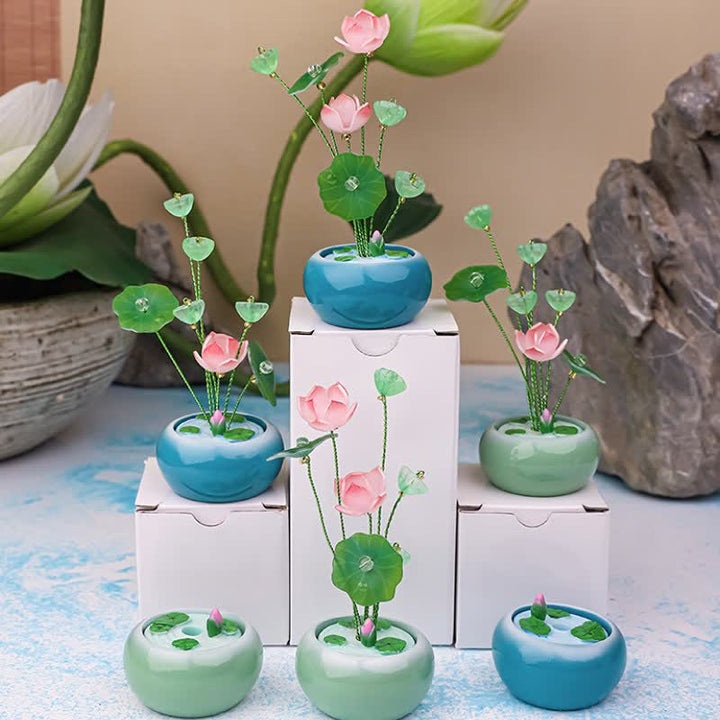 Buddha Stones Frasco de fragancia con forma de lágrima de resina Lotus Purity, de Mindful Living Decor. - image 15