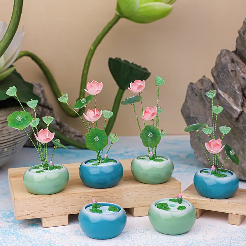 Buddha Stones Frasco de fragancia con forma de lágrima de resina Lotus Purity, de Mindful Living Decor. - image 13