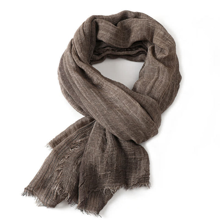 Buddha Stones Bufanda envolvente con borde deshilachado y arrugado, ideal para primavera y otoño. - image 15