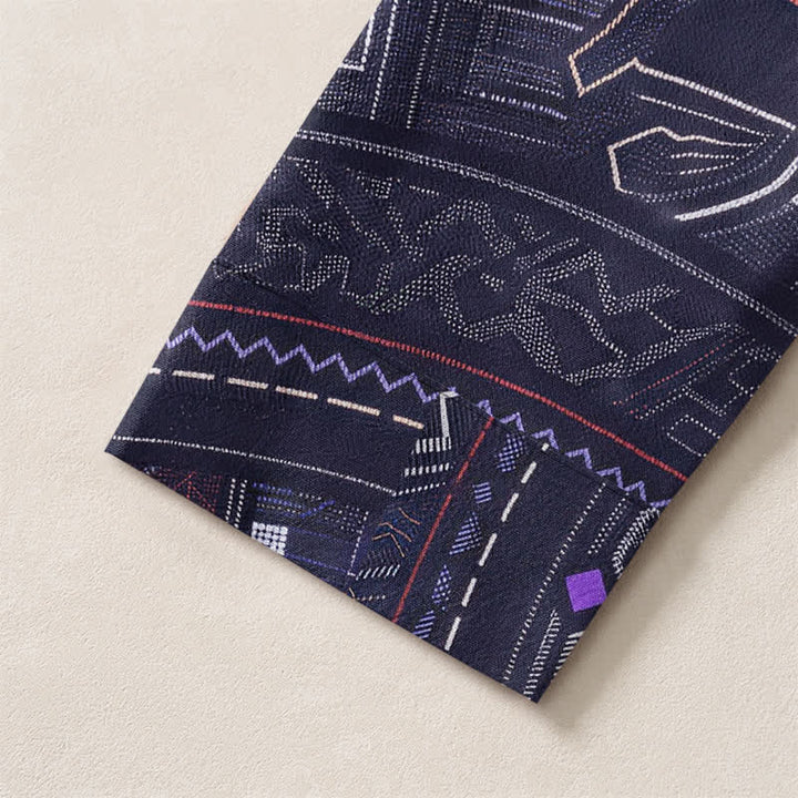 Buddha Stones Camisas de manga larga para hombre de algodón con cuello en V y estampado tribal de mandala. - image 5