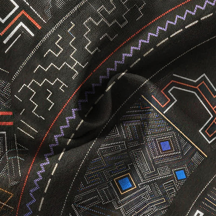 Buddha Stones Camisas de manga larga para hombre de algodón con cuello en V y estampado tribal de mandala. - image 20