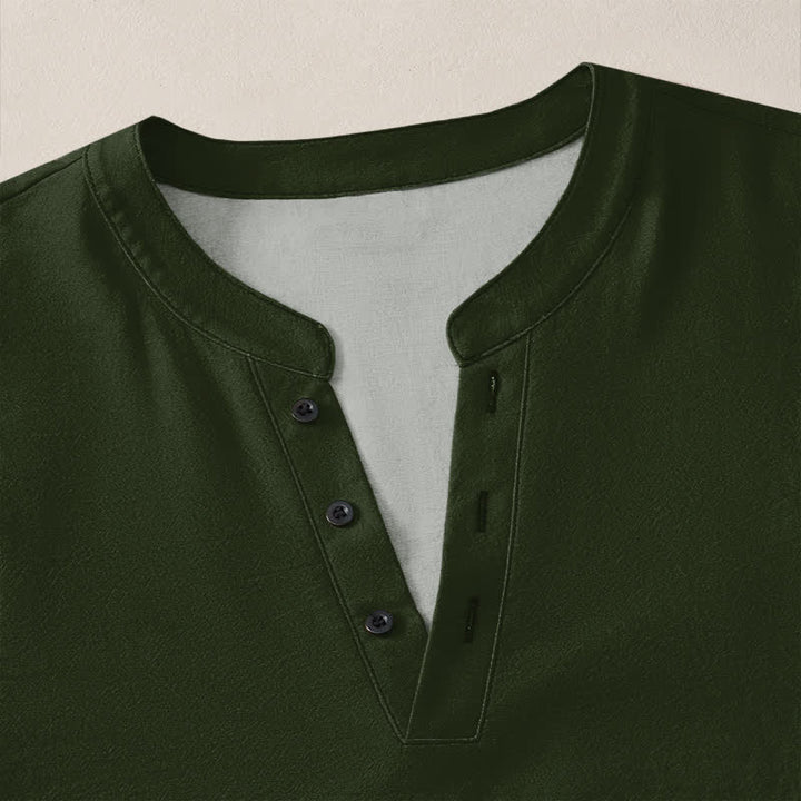 Buddha Stones Camisas de manga larga para hombre de algodón con cuello en V y estampado de espiral de olas oceánicas. - image 11