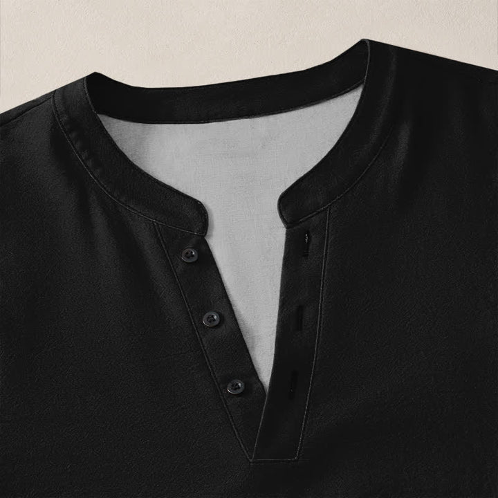 Buddha Stones Camisas de manga larga para hombre de algodón con cuello en V y estampado de espiral de olas oceánicas. - image 18