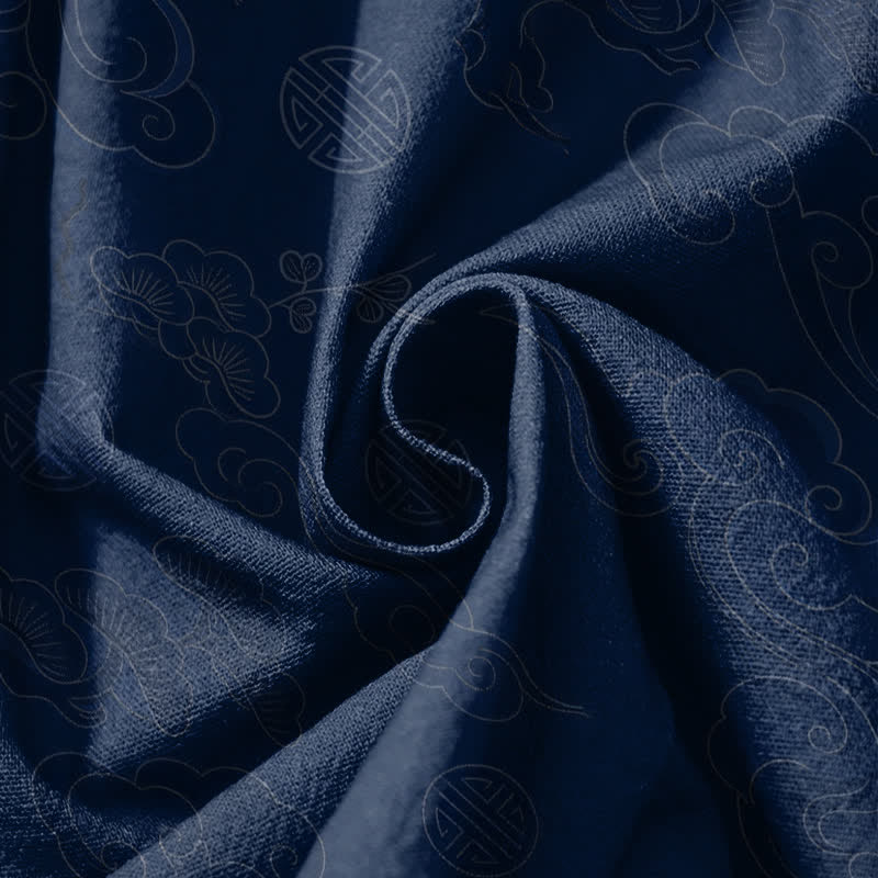 Buddha Stones Pantalones harem para hombre de algodón puro con estampado tradicional de medallón de nube, cordón ajustable y bolsillos. - image 17