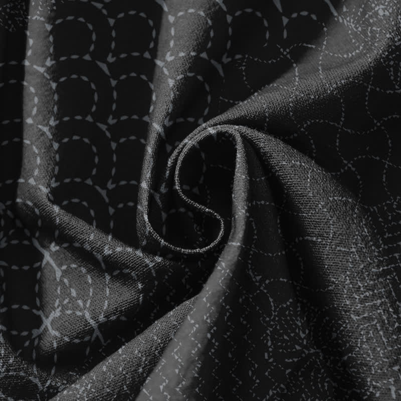 Buddha Stones Pantalones harem para hombre de algodón puro con estampado geométrico de ondas, cordón ajustable y bolsillos. - image 17